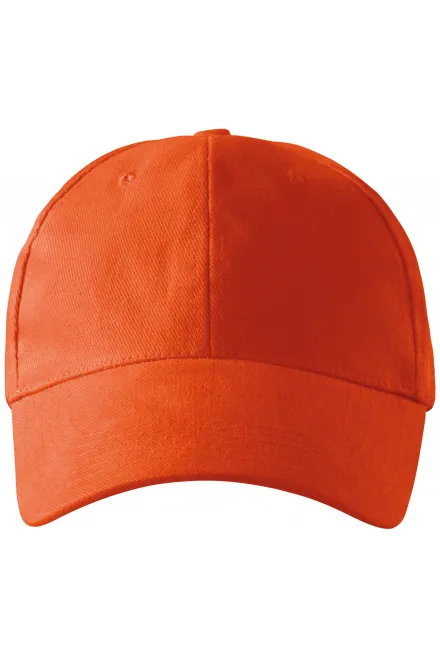 casquette 6 panneaux - orange, réglable