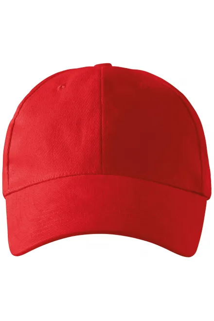 casquette 6 panneaux - rouge, réglable