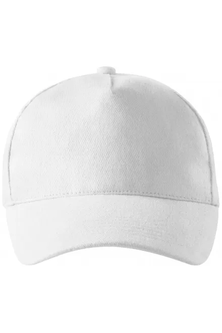 Casquette en coton 5 panneaux - blanche, réglable