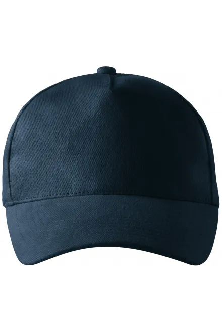 Casquette en coton 5 panneaux - bleu foncé, réglable