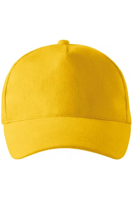 Casquette en coton 5 panneaux - jaune, réglable