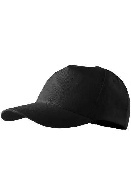 Casquette en coton 5 panneaux, noir