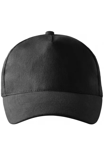 Casquette en coton 5 panneaux - noir, réglable