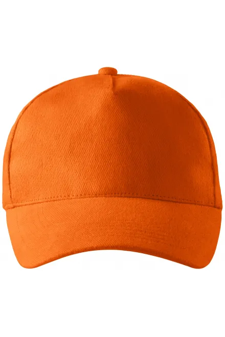 Casquette en coton 5 panneaux - orange, réglable