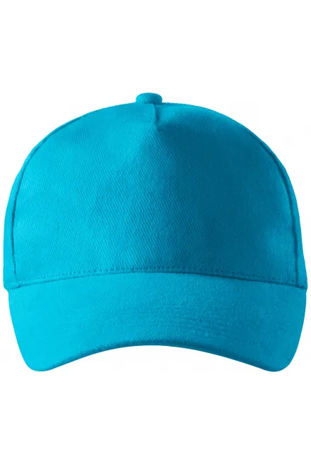 Casquette en coton 5 panneaux - turquoise, réglable