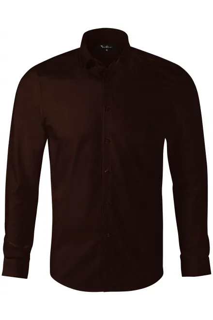 Chemise homme à manches longues Coupe slim - café, M