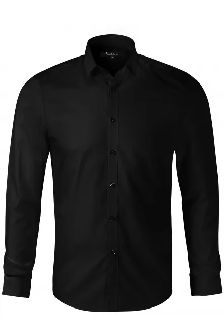 Chemise homme à manches longues Coupe slim - noir, M