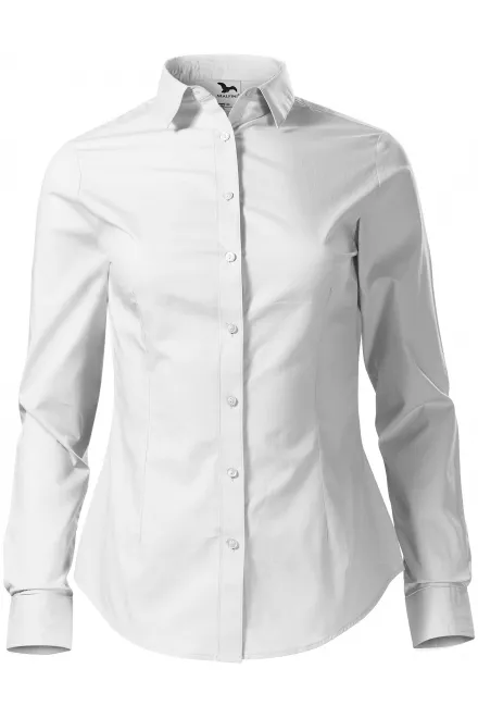 Chemisier en coton pour femme à manches longues - blanche, 2XL