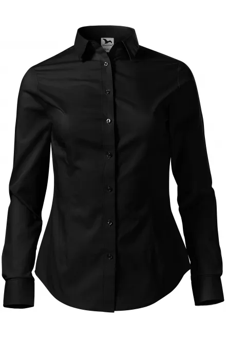 Chemisier en coton pour femme à manches longues - noir, 2XL