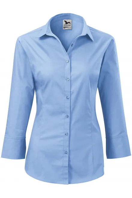 Chemisier femme à manches longues - bleu ciel, M