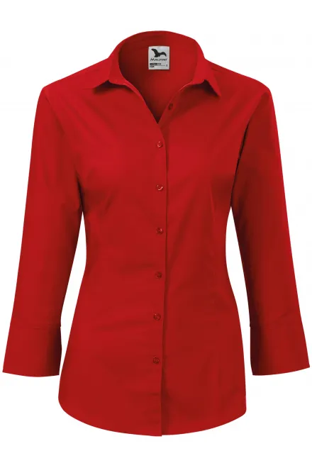 Chemisier femme à manches longues - rouge, M