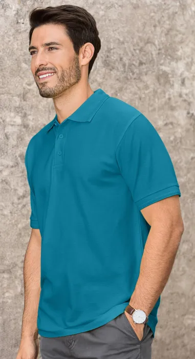 Polo ample homme, turquoise foncé