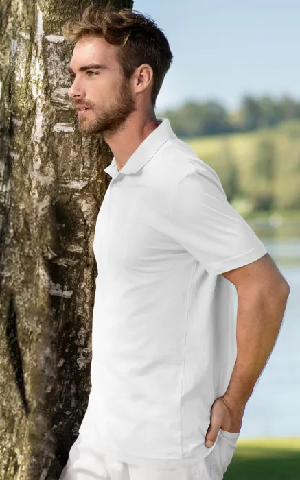 Polo simple homme, blanche