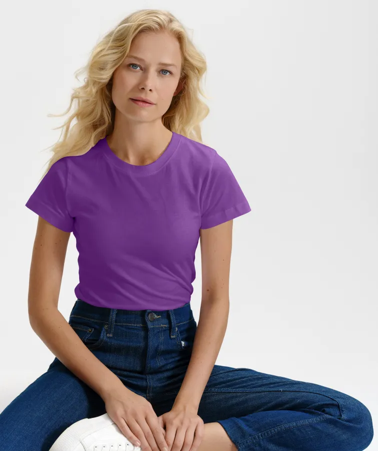 T-shirt simple femme, violet T-shirt simple femme, violet