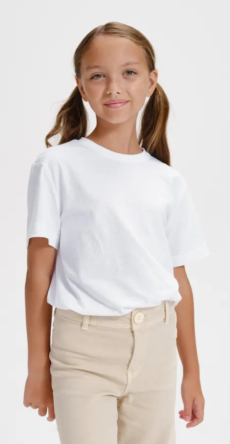 T-shirt simple pour enfants, blanche T-shirt simple pour enfants, blanche