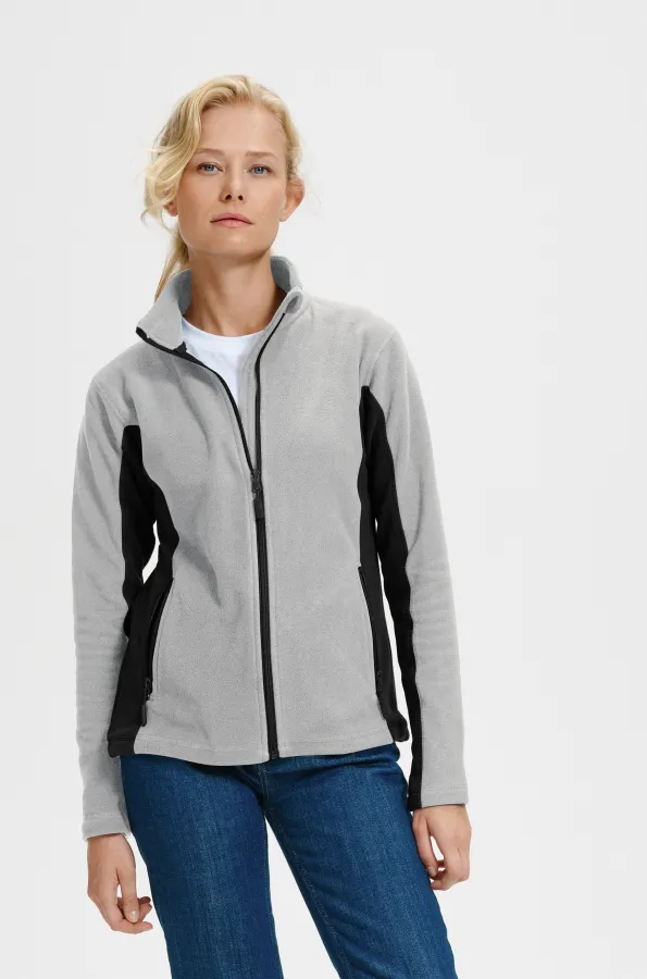 Veste contrastée en molleton pour femme, gris clair Veste contrastée en molleton pour femme, gris clair