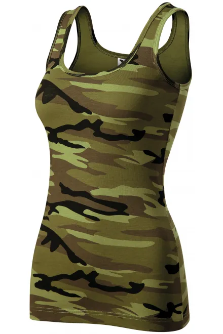 Débardeur camouflage femme, camouflage vert