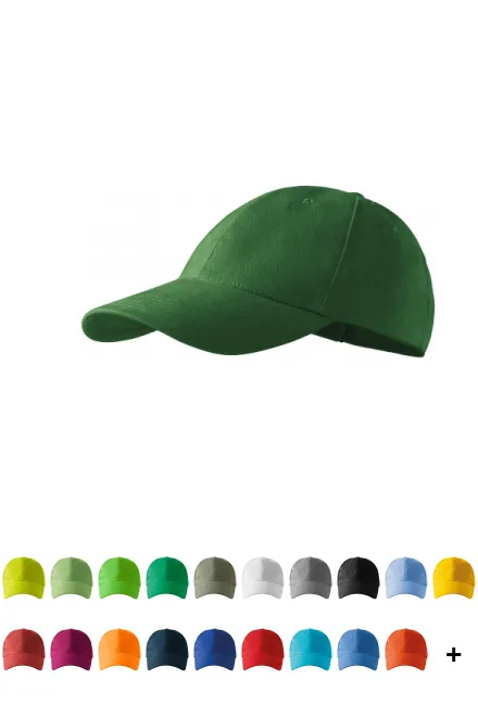 casquette 6 panneaux, bouteille verte