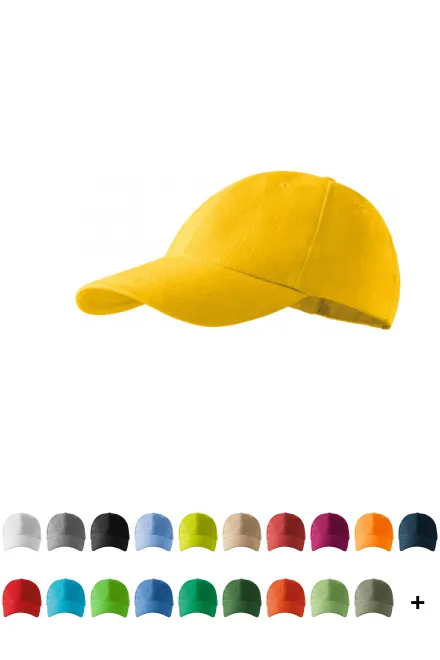 casquette 6 panneaux, jaune