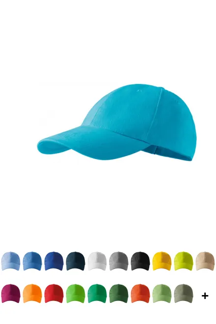 casquette 6 panneaux, turquoise