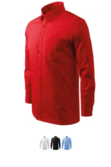 Chemise homme à manches longues, rouge
