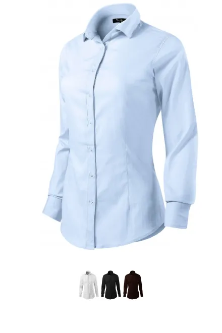 Chemisier à manches longues pour femme Coupe ajustée, bleu clair