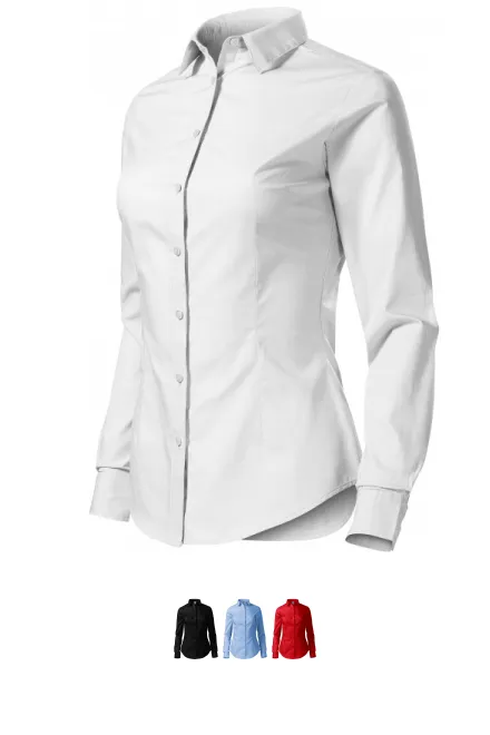 Chemisier en coton pour femme à manches longues, blanche