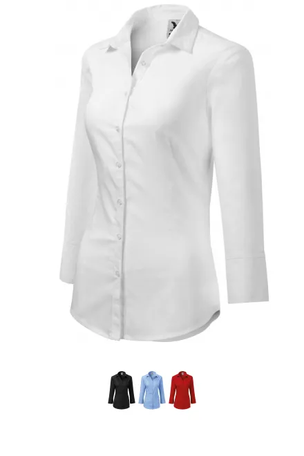 Chemisier femme à manches longues, blanche