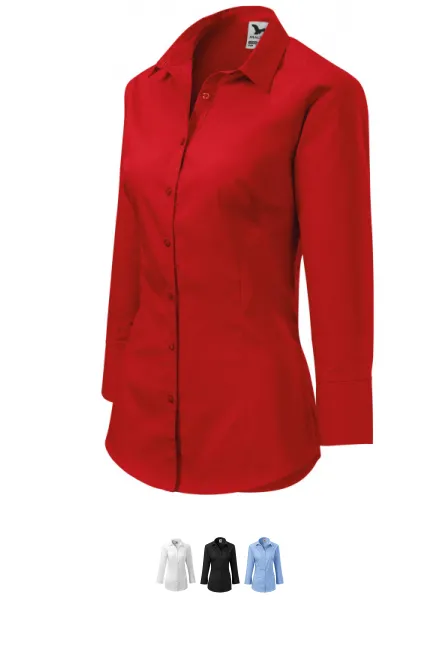 Chemisier femme à manches longues, rouge