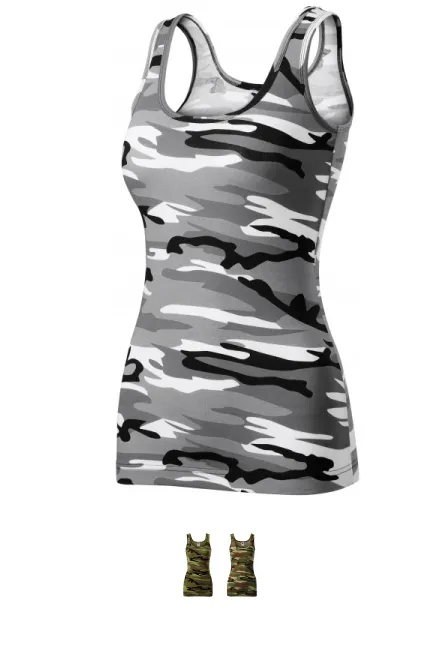 Débardeur camouflage femme, gris camouflage