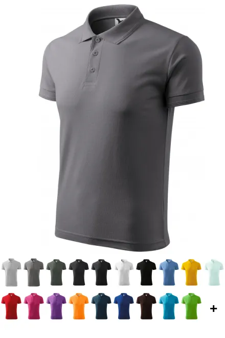 Polo ample homme, gris acier