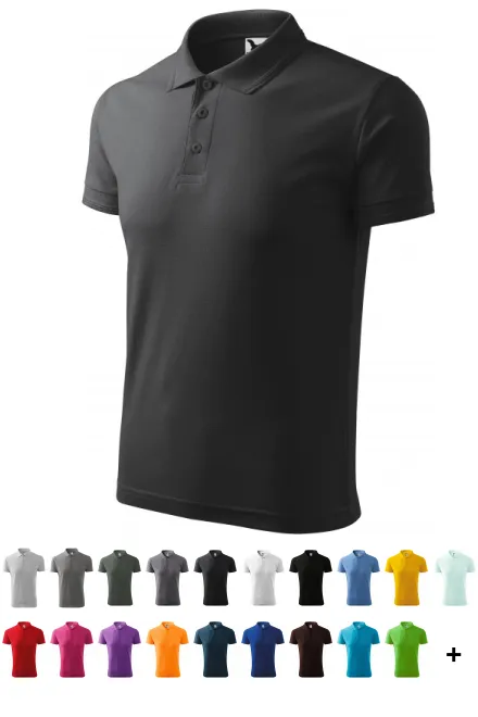 Polo ample homme, marbre anthracite