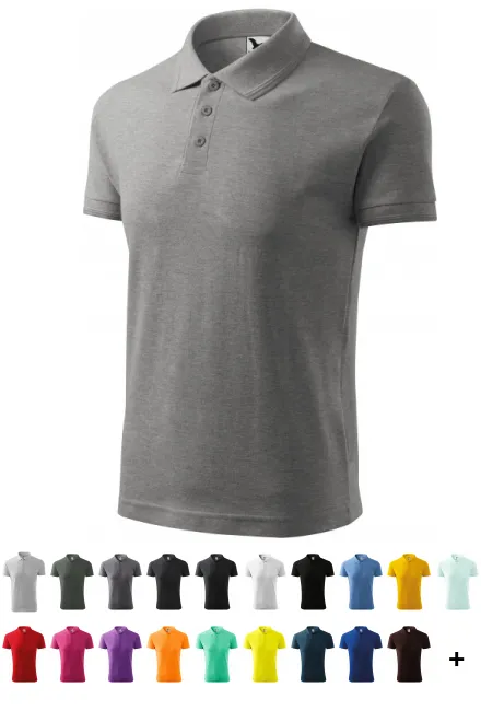 Polo ample homme, marbre gris foncé