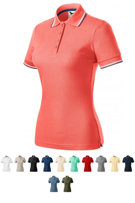 Polo classique femme, corail