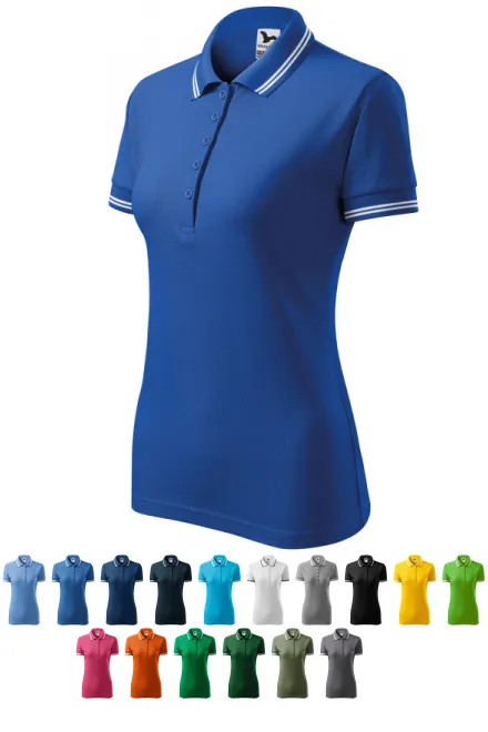 Polo contrasté pour femme, bleu royal