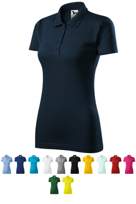 Polo coupe slim pour femme, bleu foncé