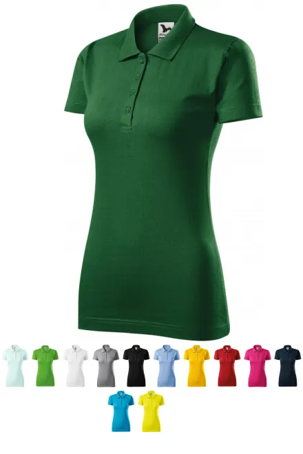 Polo coupe slim pour femme, bouteille verte