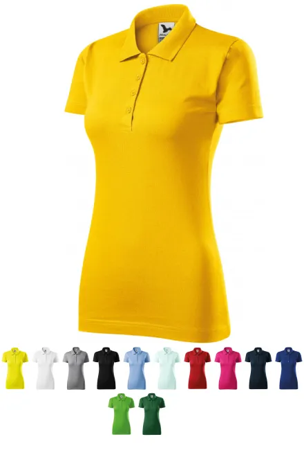 Polo coupe slim pour femme, jaune