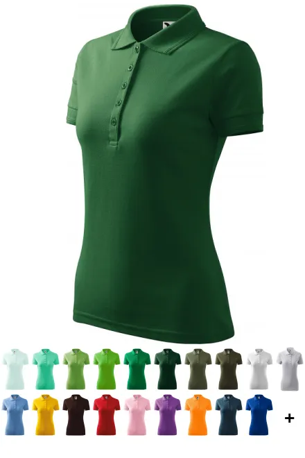 Polo élégant pour femme, bouteille verte
