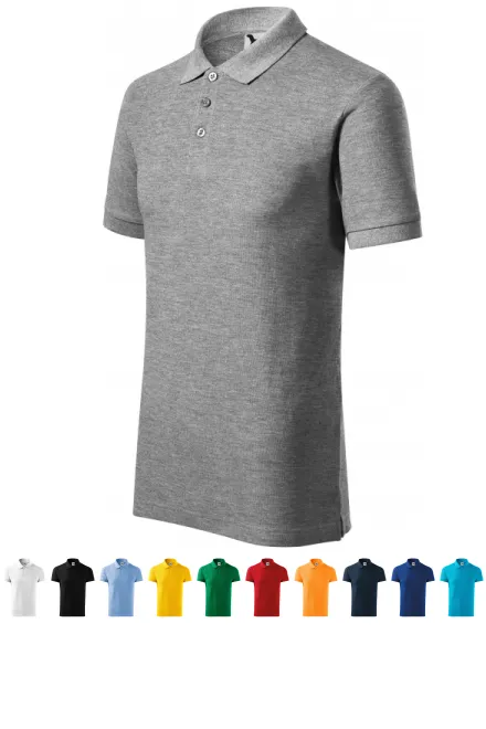 Polo épais pour homme, marbre gris foncé