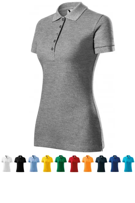 Polo femme, marbre gris foncé