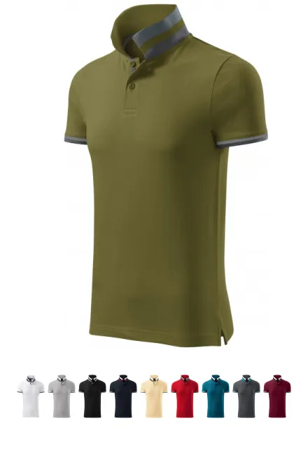 Polo homme col montant, avocat vert