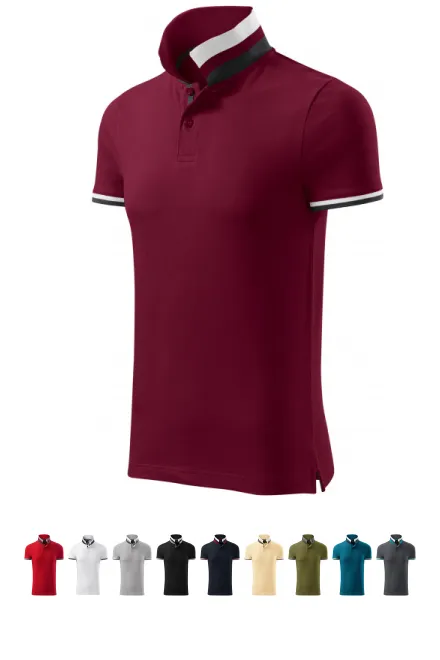 Polo homme col montant, garnet