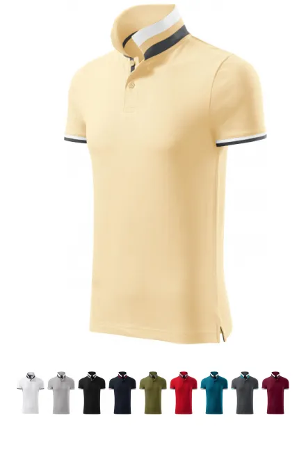 Polo homme col montant, vanille