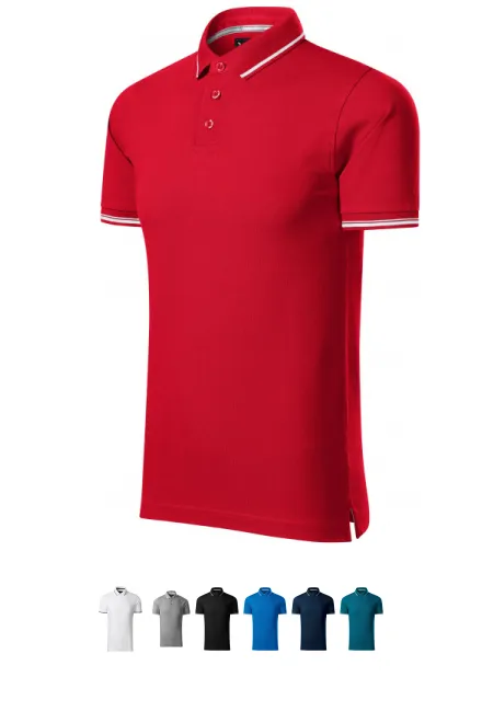 Polo homme contrasté, formula red