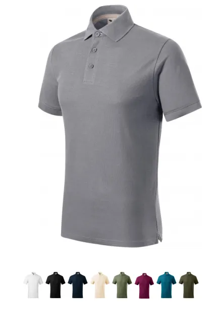 Polo homme en coton bio, argent clair