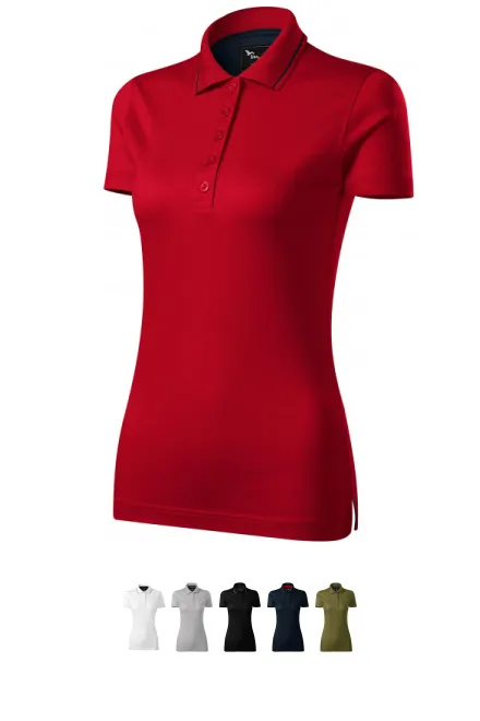 Polo mercerisé élégant pour femme, formula red