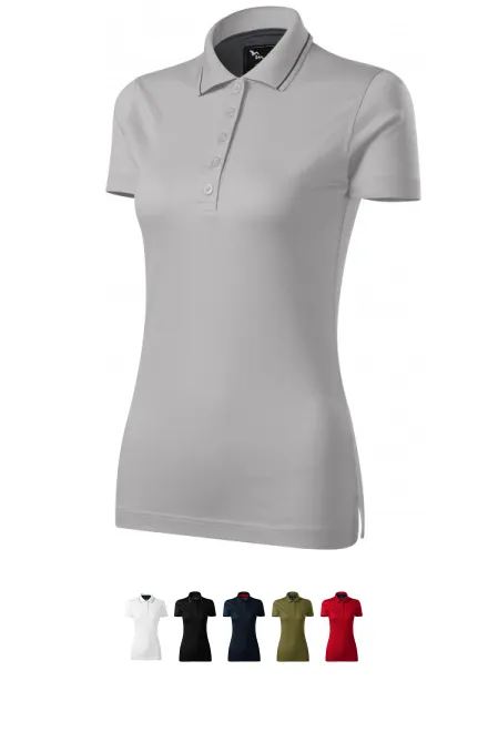 Polo mercerisé élégant pour femme, Gris argent