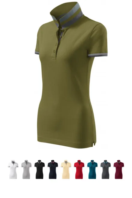 Polo pour femme avec col relevé, avocat vert
