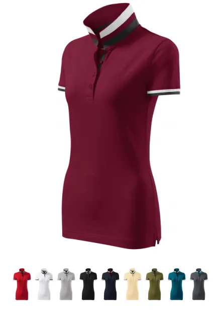 Polo pour femme avec col relevé, garnet